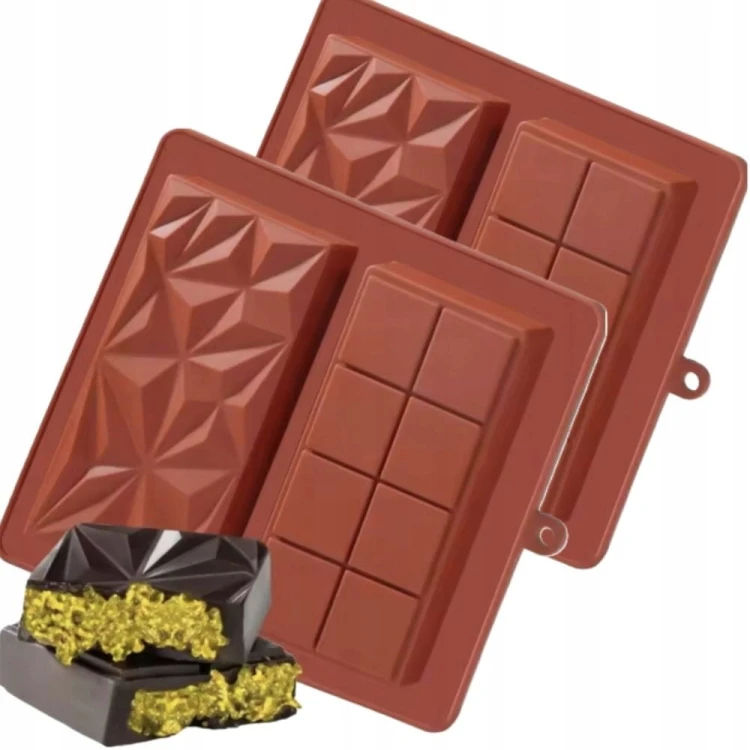 2 X PODWÓJNA GŁĘBOKA FORMA SILIKONOWA DO CZEKOLADY DUBAI CHOCOLATE 20X18,5