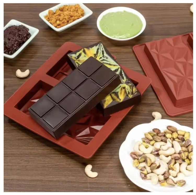 2 X PODWÓJNA GŁĘBOKA FORMA SILIKONOWA DO CZEKOLADY DUBAI CHOCOLATE 20X18,5
