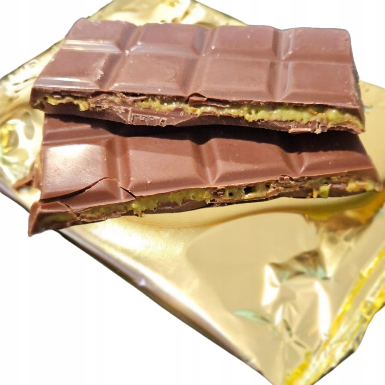 10 SZT. TURECKA DUBAJSKA CZEKOLADA MLECZNA Z CIASTEM KADAYIF PISTACJAMI TAHINI 80G