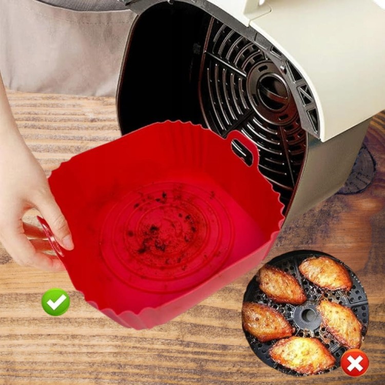 OKRĄGŁA FORMA SILIKONOWA WKŁAD DO FRYTKOWNICY AIR FRYER BEZTŁUSZCZOWA