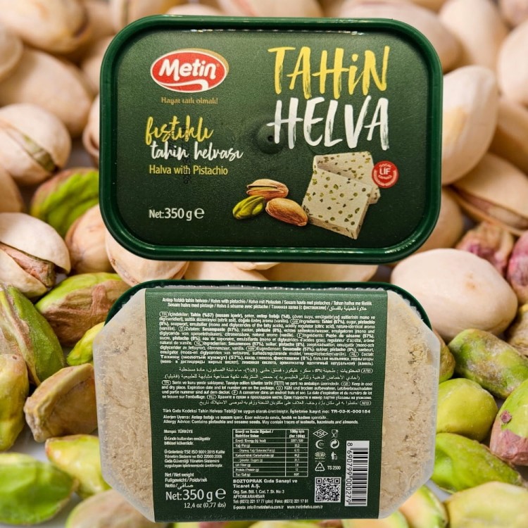 Oryginalna Turecka Chałwa z pistacjami i tahini Metin helva 350g