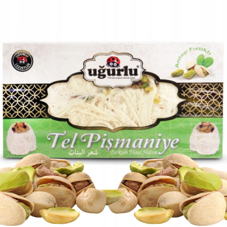 TURECKIE ANIELSKIE WŁOSY UGURLU DUBAJSKA CZEKOLADA ANGEL HAIR PISTACJA 240g