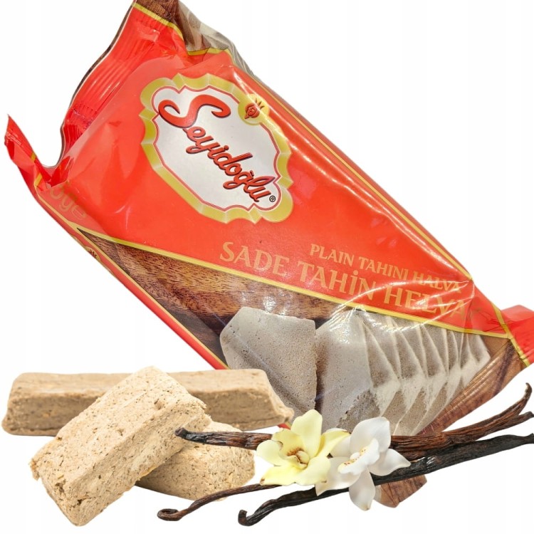 PRAWDZIWA TURECKA CHAŁWA SEZAMOWA O SAMKU WANILIIOWYM "Seyidoglu" 175G