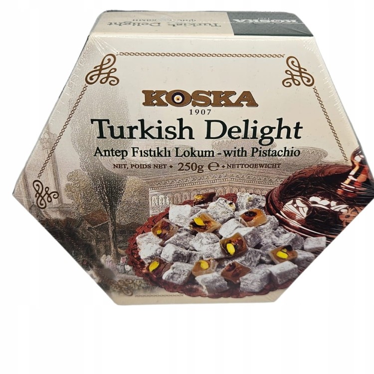 ORYGINALNY TURECKI PRZYSMAK LOKUM GALARETKI PISTACJOWE OD KOSKA 250 g