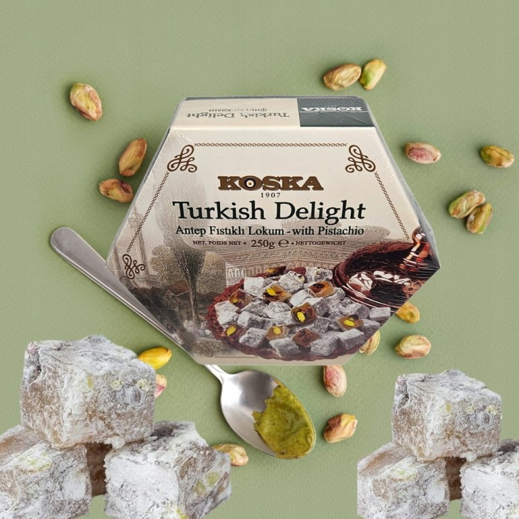 ORYGINALNY TURECKI PRZYSMAK LOKUM GALARETKI PISTACJOWE OD KOSKA 250 g