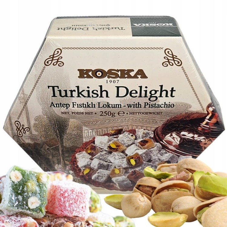 ORYGINALNY TURECKI PRZYSMAK LOKUM GALARETKI PISTACJOWE OD KOSKA 250 g