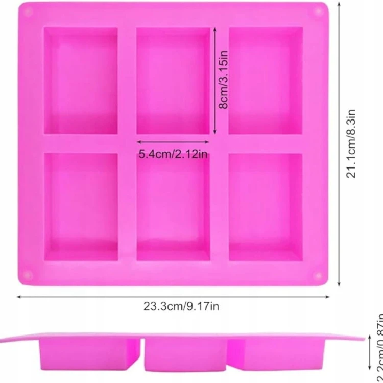 Silikonowa Forma do Dubajskich Czekoladek 6 kostek DIY 21,1x23,3x2,2 cm