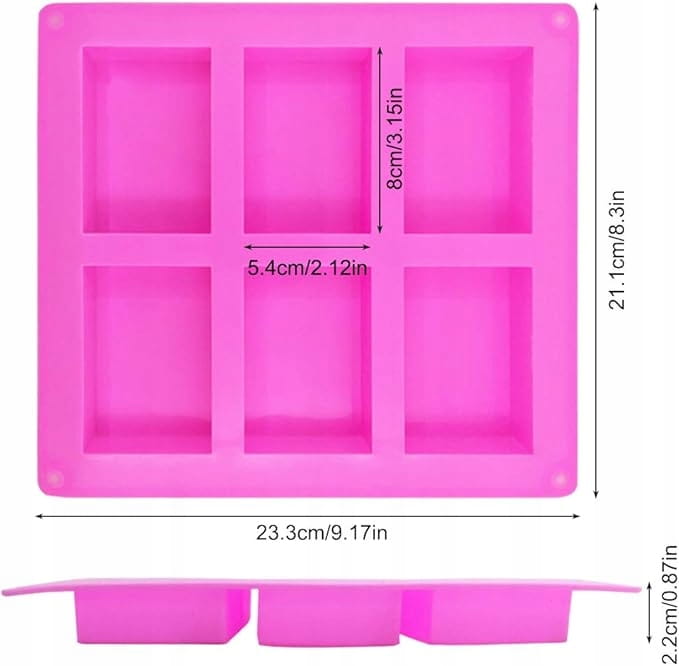 Silikonowa Forma do Dubajskich Czekoladek 6 kostek DIY 21,1x23,3x2,2 cm