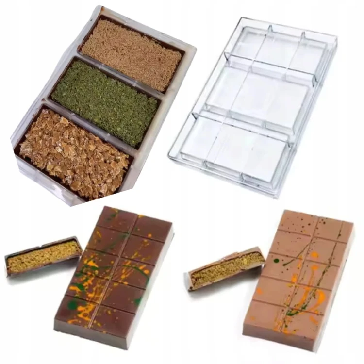 Potrójna Poliwęglanowa Forma do czekolady DUBAI Chocolate DIY 3 czekoldy