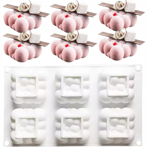 Silikonowa Forma 6 CHMUREK monoporcje DESERY CUPCAKE mydełka rękodzieło DIY