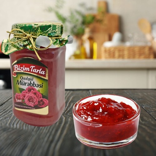 Pyszna Konfitura Różana Bizim Tarla 400g Naturalny Dżem z Płatków Róży 400g