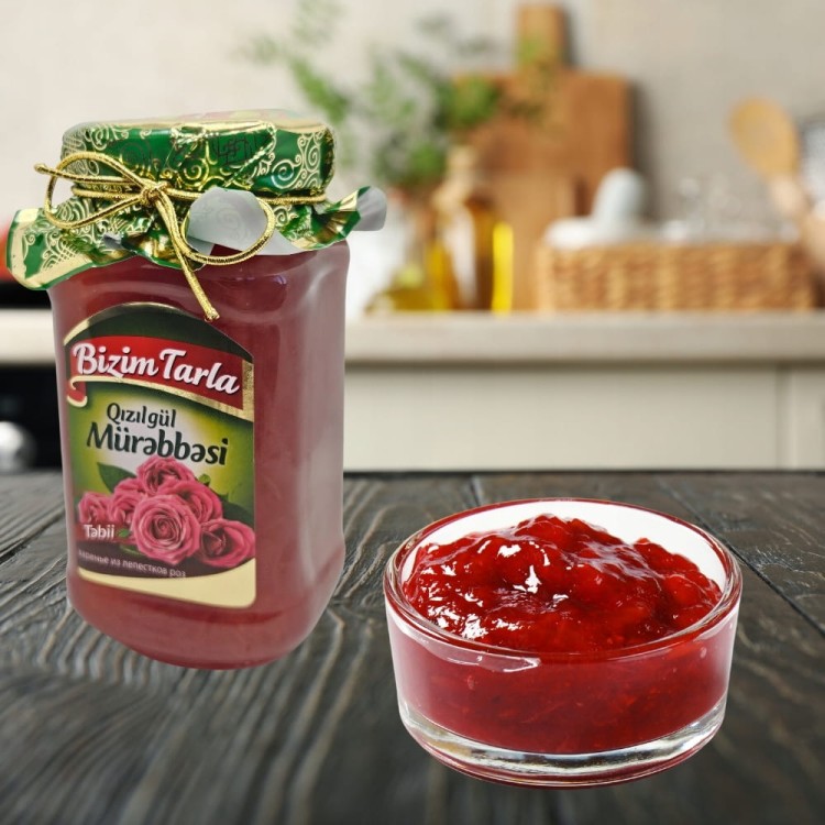 Pyszna Konfitura Różana Bizim Tarla 400g Naturalny Dżem z Płatków Róży 400g
