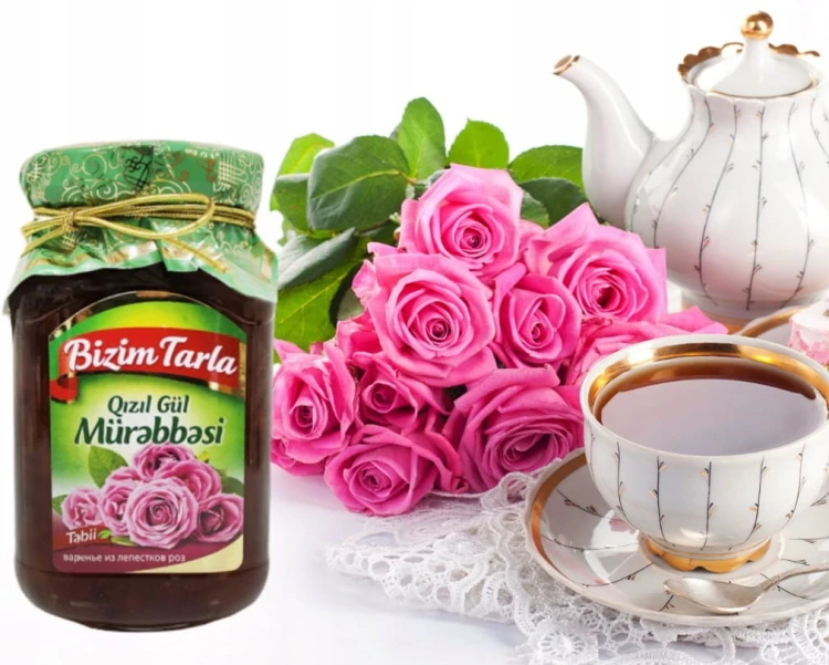 Pyszna Konfitura Różana Bizim Tarla 400g Naturalny Dżem z Płatków Róży 400g