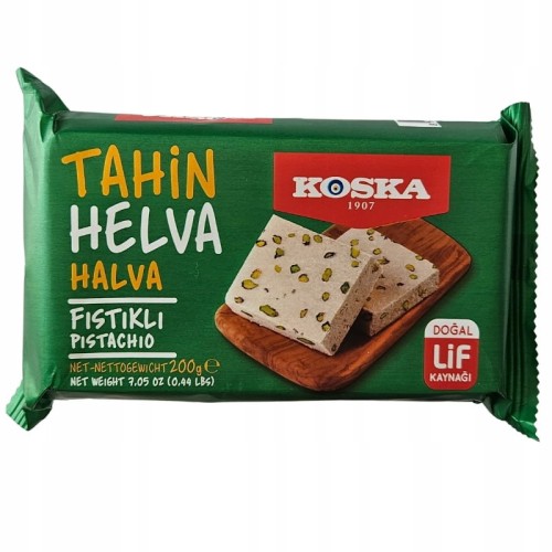 Oryginalna Turecka Chałwa z pistacjami i tahini KOSKA PISTACJA helva 200g