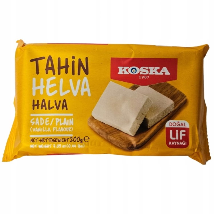 Oryginalna Turecka Chałwa SEZAMOWA Z tahini KOSKA VANILLA helva 200g