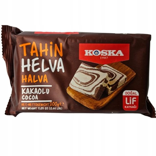 Oryginalna Turecka Chałwa SEZAMOWA Z tahini KOSKA KAKAO helva 200g