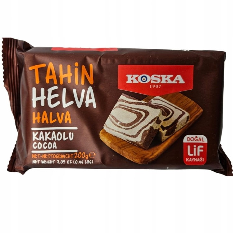 Oryginalna Turecka Chałwa SEZAMOWA Z tahini KOSKA KAKAO helva 200g