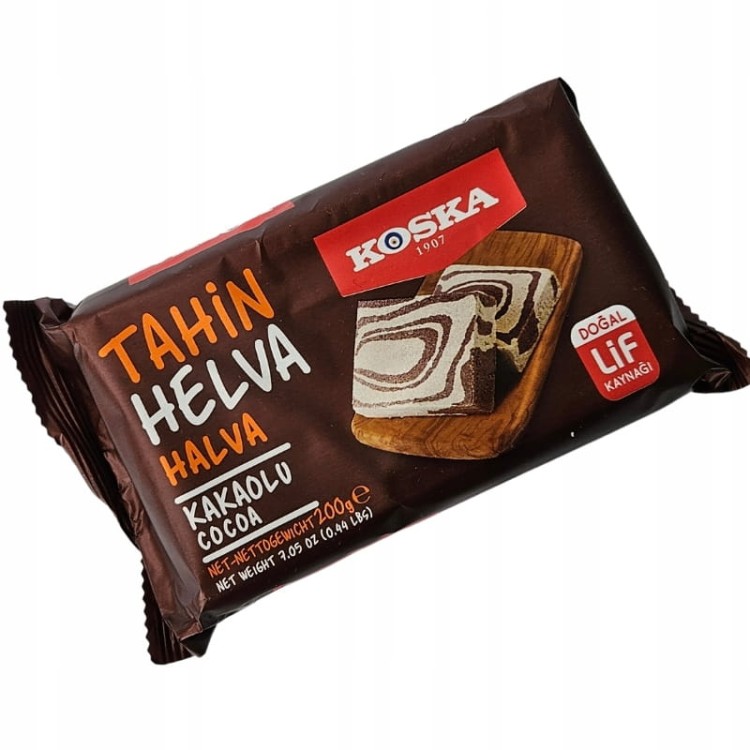 Oryginalna Turecka Chałwa SEZAMOWA Z tahini KOSKA KAKAO helva 200g