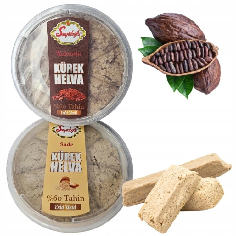 Oryginalna Turecka Chałwa Kakaowa 60% TAHINI SEZAM DESER SEYIDOGLU 400g