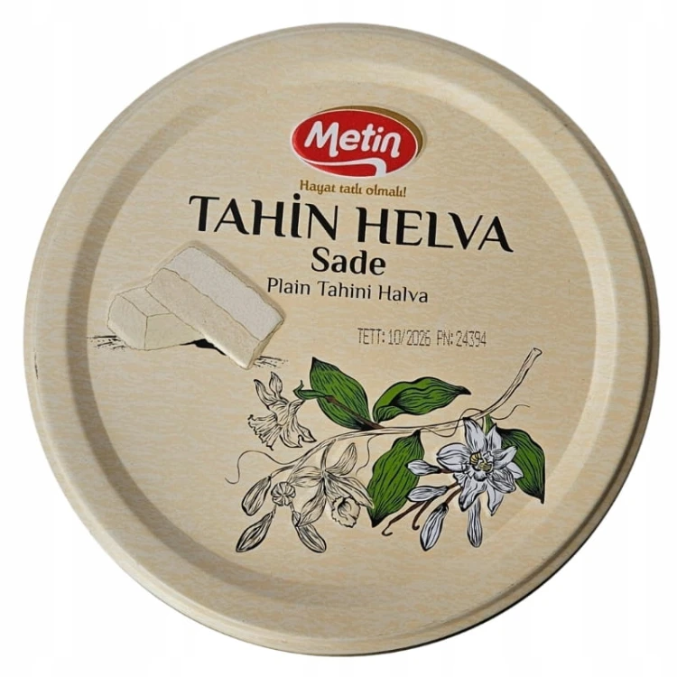 METIN Oryginalna Turecka Chałwa z PISTACJAMI 8% | 57% TAHINI 800g PUSZKA