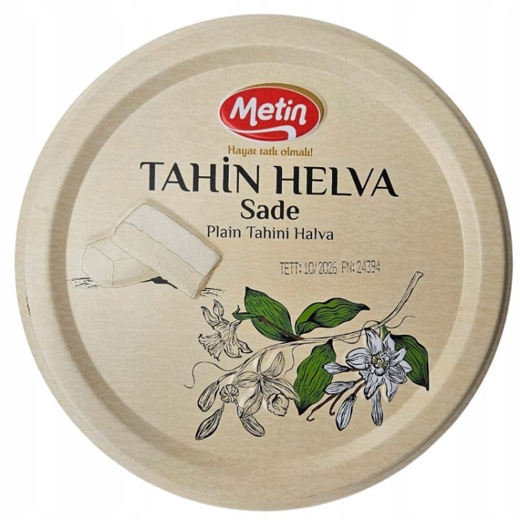 METIN Oryginalna Turecka Chałwa WANILIOWA | 57% TAHINI 800g PUSZKA