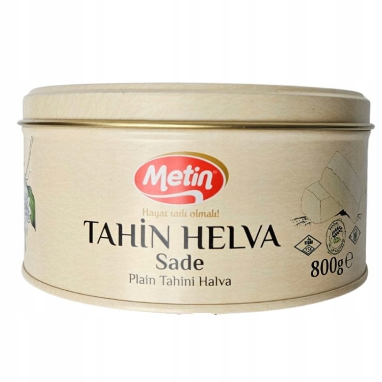 METIN Oryginalna Turecka Chałwa WANILIOWA | 57% TAHINI 800g PUSZKA