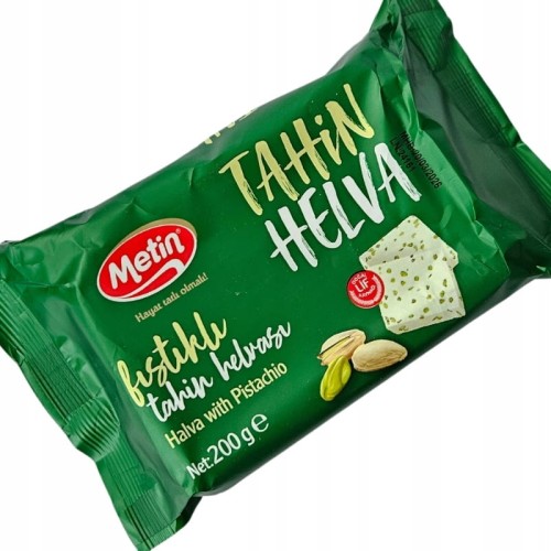 Oryginalna Turecka Chałwa z pistacjami tahini 57% Metin helva 200g PISTACJE
