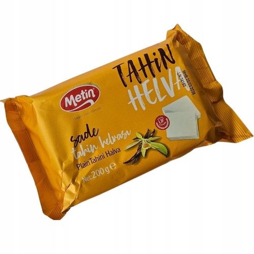 Oryginalna Turecka Chałwa WANILIOWA tahini 57% Metin helva 200g VANILLA
