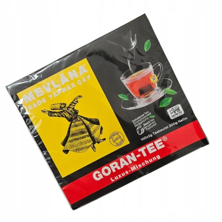 Oryginalna Cejlońska Herbata czarna w torebkach MEVLANA Goran Tee 100 x 2g