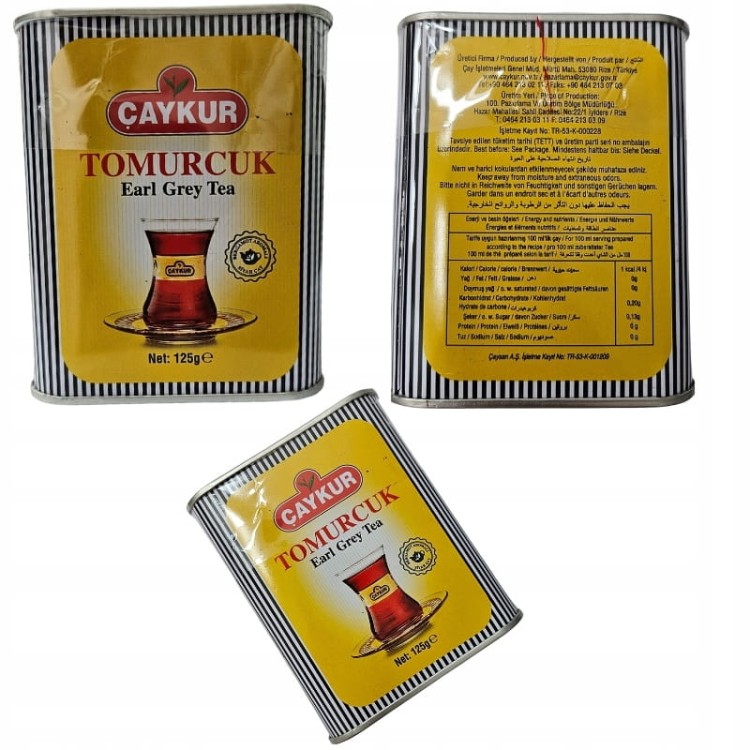 Oryginalna Herbata turecka Caykur Tomurcuk Earl Grey w puszce 125 g