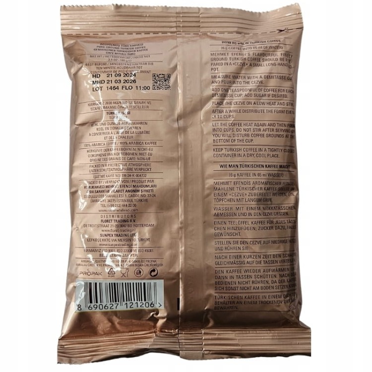 Oryginalna Turecka Kawa mielona Kurukahveci Mehmet Efendi 100 g