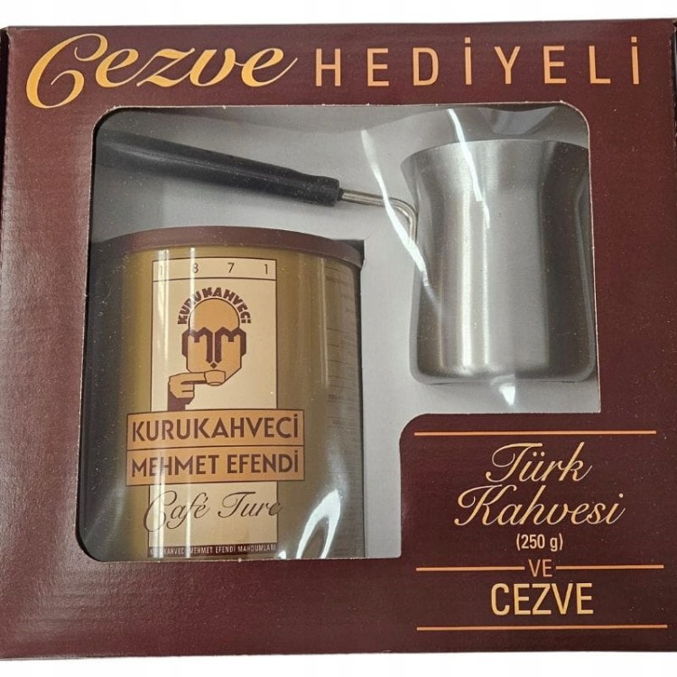 Zestaw do parzenia Kawy po turecku Tygielek Kawa mielona Mehmet Efendi 250g