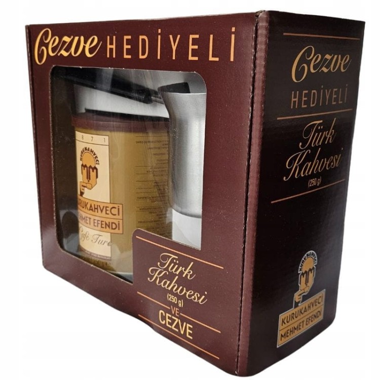 Zestaw do parzenia Kawy po turecku Tygielek Kawa mielona Mehmet Efendi 250g