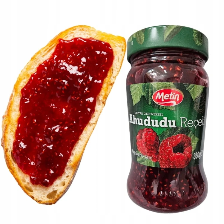 Pyszny Oryginalny Turecki Dżem Malinowy Metin Naturalny Dżem z Malin 360g