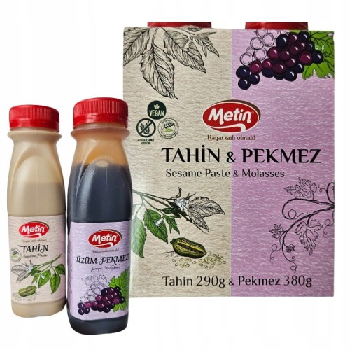 ORYGINALNY TURECKI ZESTAW Melasa z Winogron + Pasta Tahini Metin 670 ml