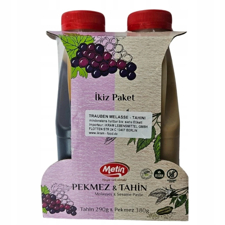 ORYGINALNY TURECKI ZESTAW Melasa z Winogron + Pasta Tahini Metin 670 ml