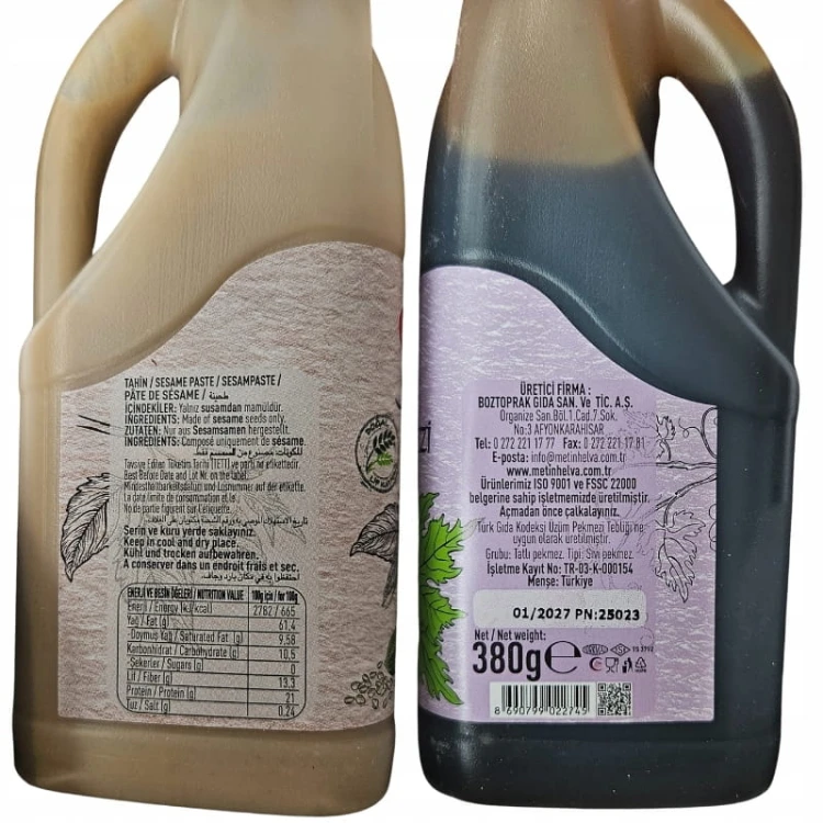 ORYGINALNY TURECKI ZESTAW Melasa z Winogron + Pasta Tahini Metin 670 ml