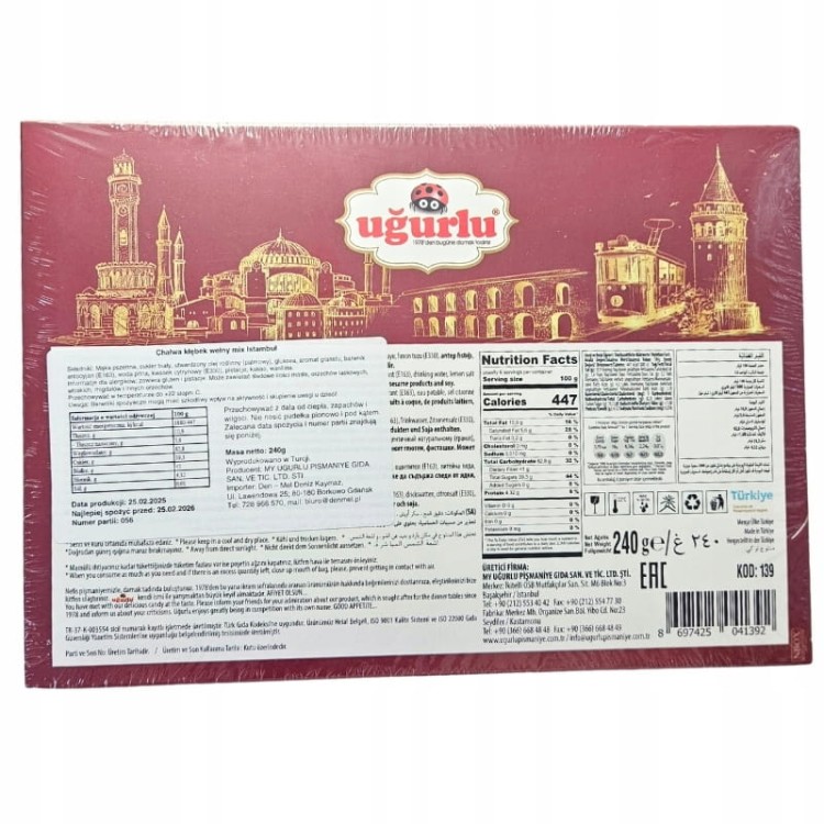TURECKIE ANIELSKIE WŁOSY UGURLU DUBAJ CZEKOLADA angel hair MIX SMAKÓW 240g