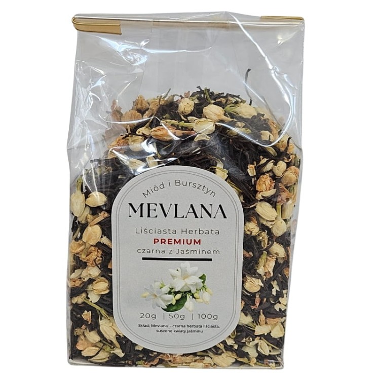 Oryginalna Czarna Herbata Turecka MEVLANA PREMIUM 50g z JAŚMINEM