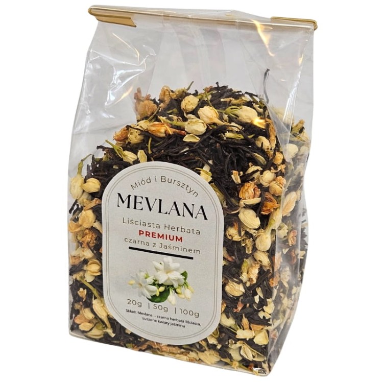 Oryginalna Czarna Herbata Turecka MEVLANA PREMIUM 50g z JAŚMINEM