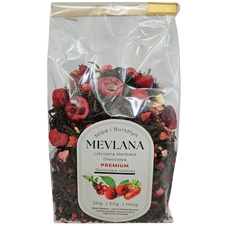 Oryginalna Czarna Herbata Turecka MEVLANA PREMIUM Owocowa Rozkosz 100g