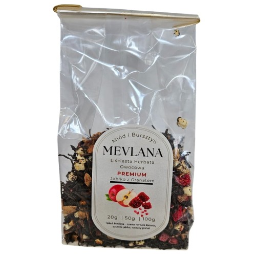 Oryginalna Czarna Herbata Turecka MEVLANA PREMIUM Jabłko z Granatem 50g