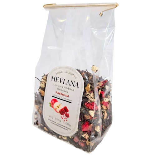 Oryginalna Czarna Herbata Turecka MEVLANA PREMIUM Jabłko z Granatem 50g