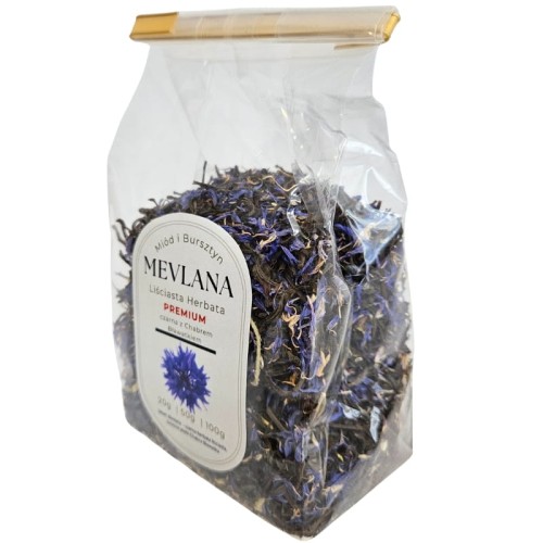 Oryginalna Czarna Herbata Turecka MEVLANA PREMIUM z Chabrem Bławatkiem 100g