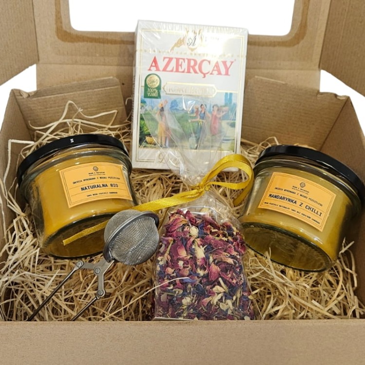 Zestaw Prezentowy Oryginalna Turecka Herbata z Tymiankiem + Świece Handmade