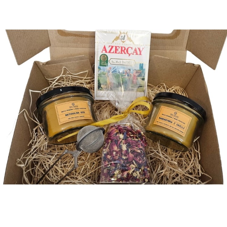 Zestaw Prezentowy Oryginalna Turecka Herbata z Tymiankiem + Świece Handmade