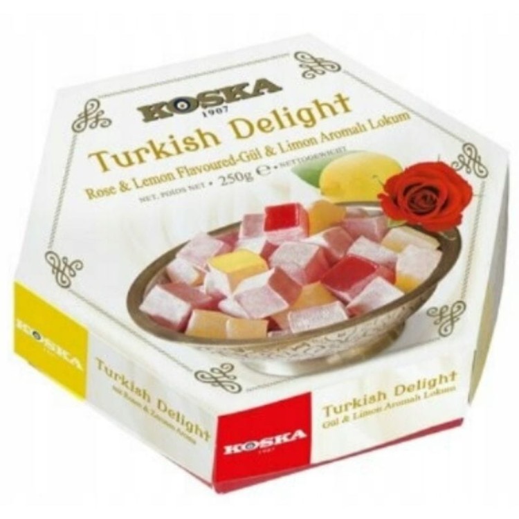 Zestaw Prezentowy nr 2 Różana Słodycz Turkish Delight Herbata Różana Świeca